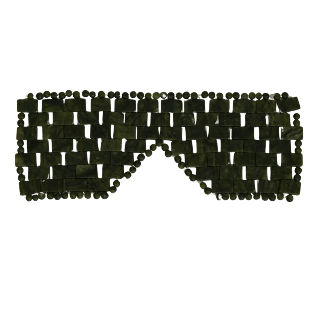JHS Co. green jade mask-2 Gua Sha Dark Green Stone Eye Mask