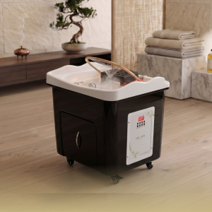 Japanese Head Spa Black Rectangle Hybrid Unit Plumbed (inc. Steamer, Steamer Hood & Water Heater)