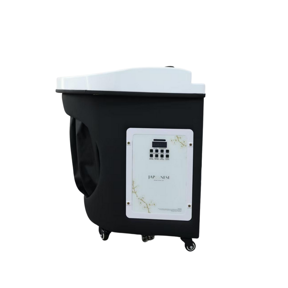 BLACK HYBRID CIRCLE UNIT (21) Japanese Head Spa Black Circle Hybrid Unit Plumbed (inc. Steamer, Steamer Hood & Water Heater)