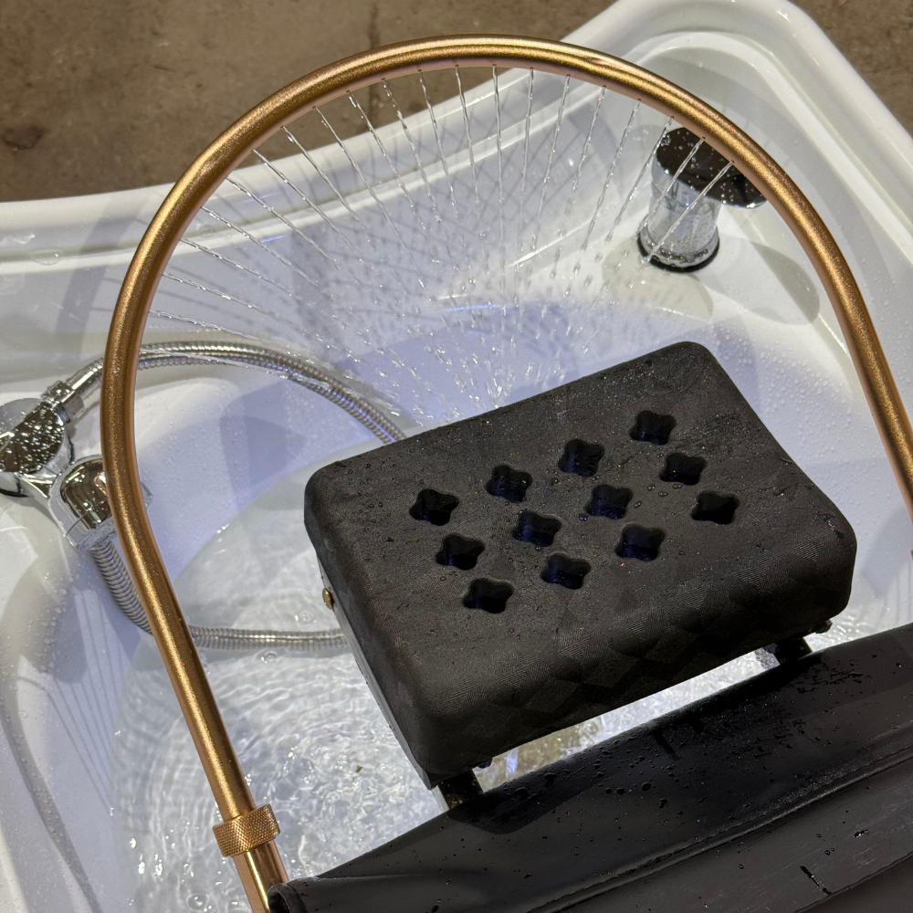 Japanese Head Spa Black Full Bed Black Frame Hybrid Unit Plumbed (inc. Steamer, Steamer Hood & Water Heater)