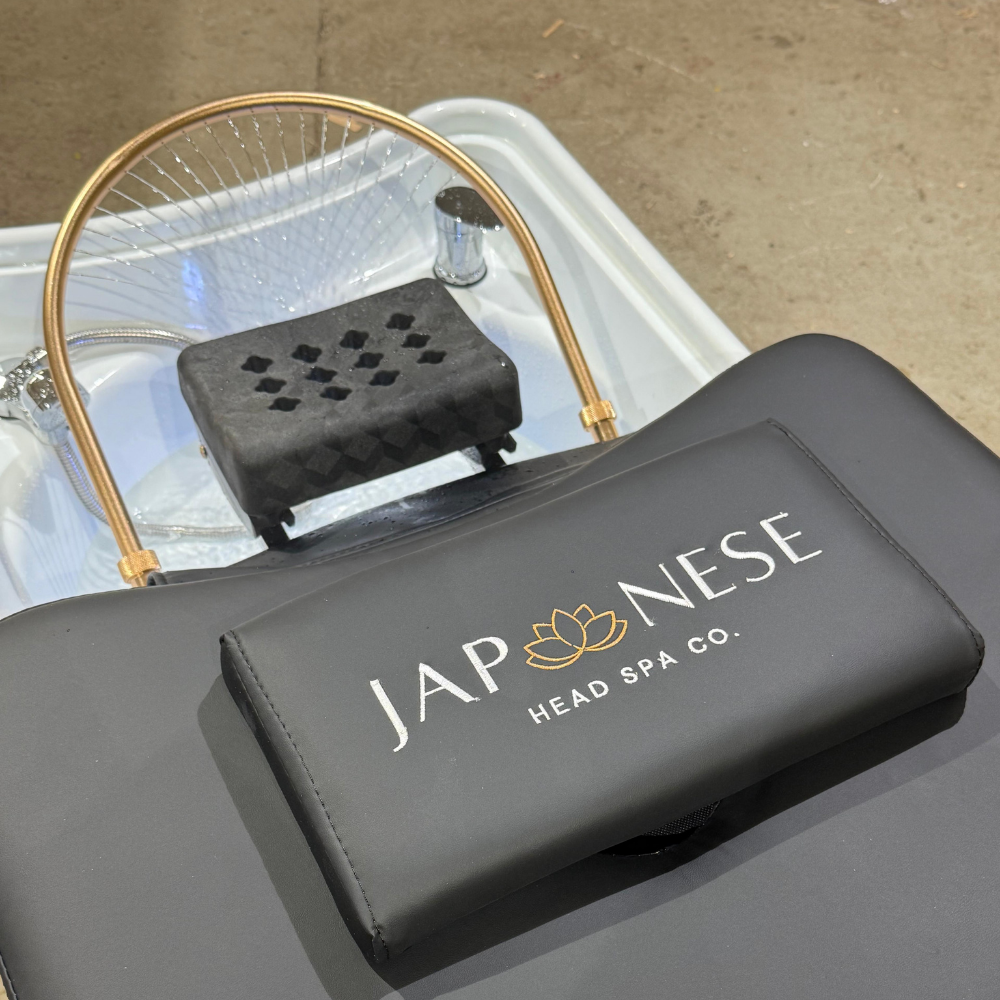 Japanese Head Spa Black Full Bed Black Frame Hybrid Unit Plumbed (inc. Steamer, Steamer Hood & Water Heater)