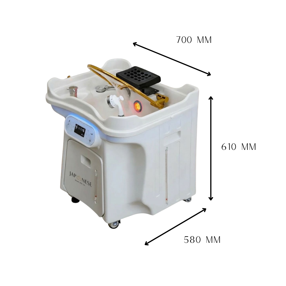 new unit Japanese Head Spa Off White Portable Unit with Built in Mobile Waste Tank and Fresh Water Tank - Non-Plumbed