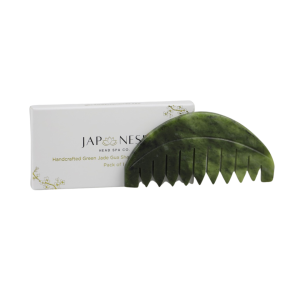 jade stone comb 2 Green Jade Gua Sha Scalp Massage Tool