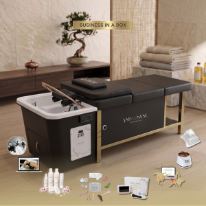 BUSINESS IN A BOX: Black Non-Plumbed Japanese Head Spa Full Bed Unit Package