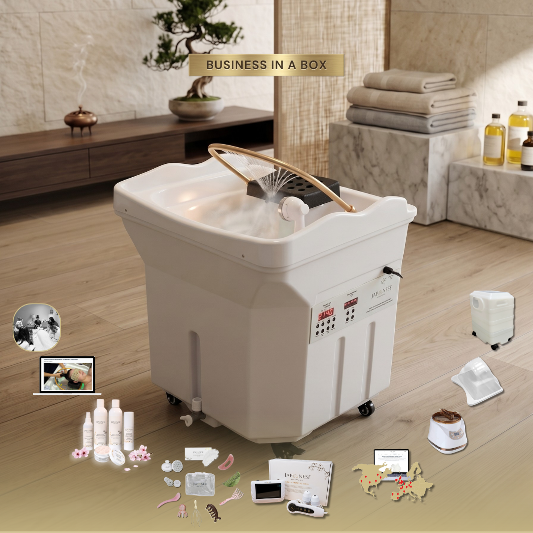 5 BUSINESS IN A BOX: White Non-Plumbed 60L Japanese Head Spa Unit Package