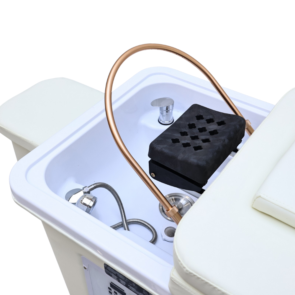 Japanese Head Spa Cream Full Bed Unit with Gold Frame- Non-Plumbed