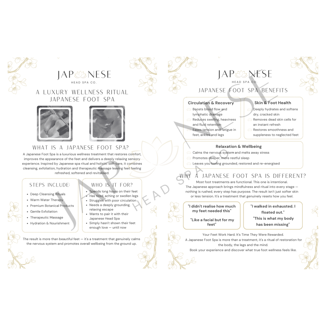 japanese Foot Spa Information Leaflet japanese foot spa