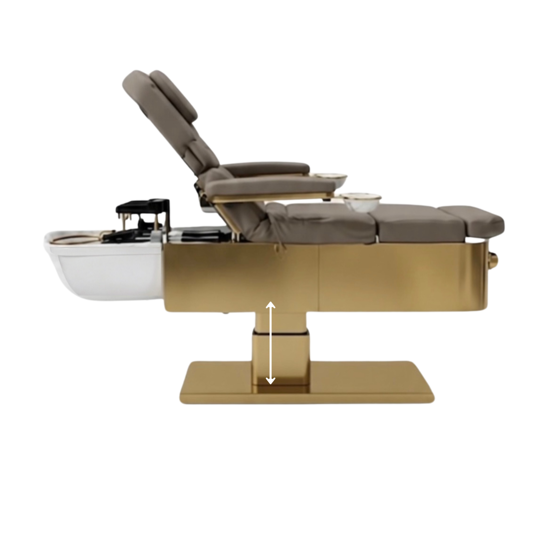 Img 5 INTRODUCTORY OFFER - Japanese Head Spa Fawn Full Bed with Foot Spa - **HEIGHT ADJUSTABLE** with Electric Back & Foot Rest (Plumbed) (inc. Steamer, Steamer Hood & 2 x Water Heater)