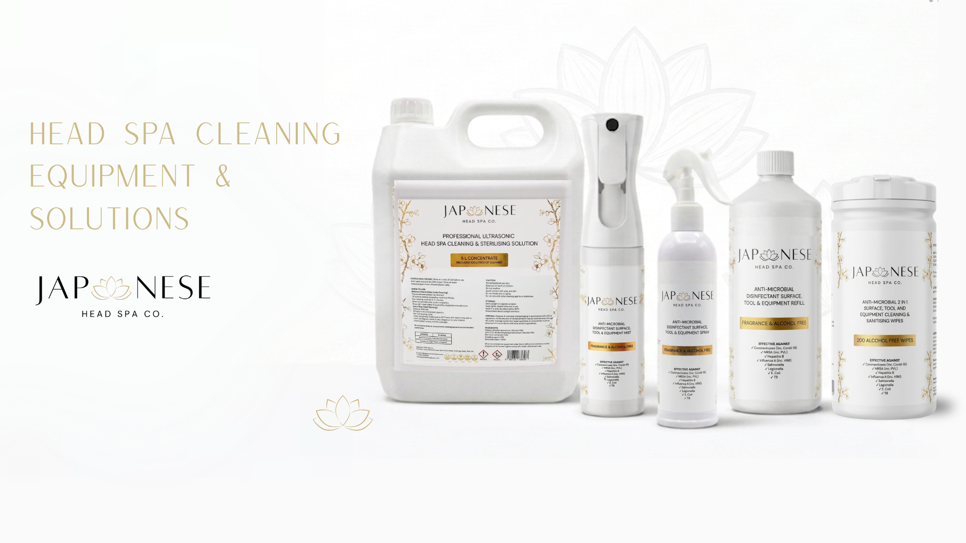 Japanese head spa hygiene cleaning range