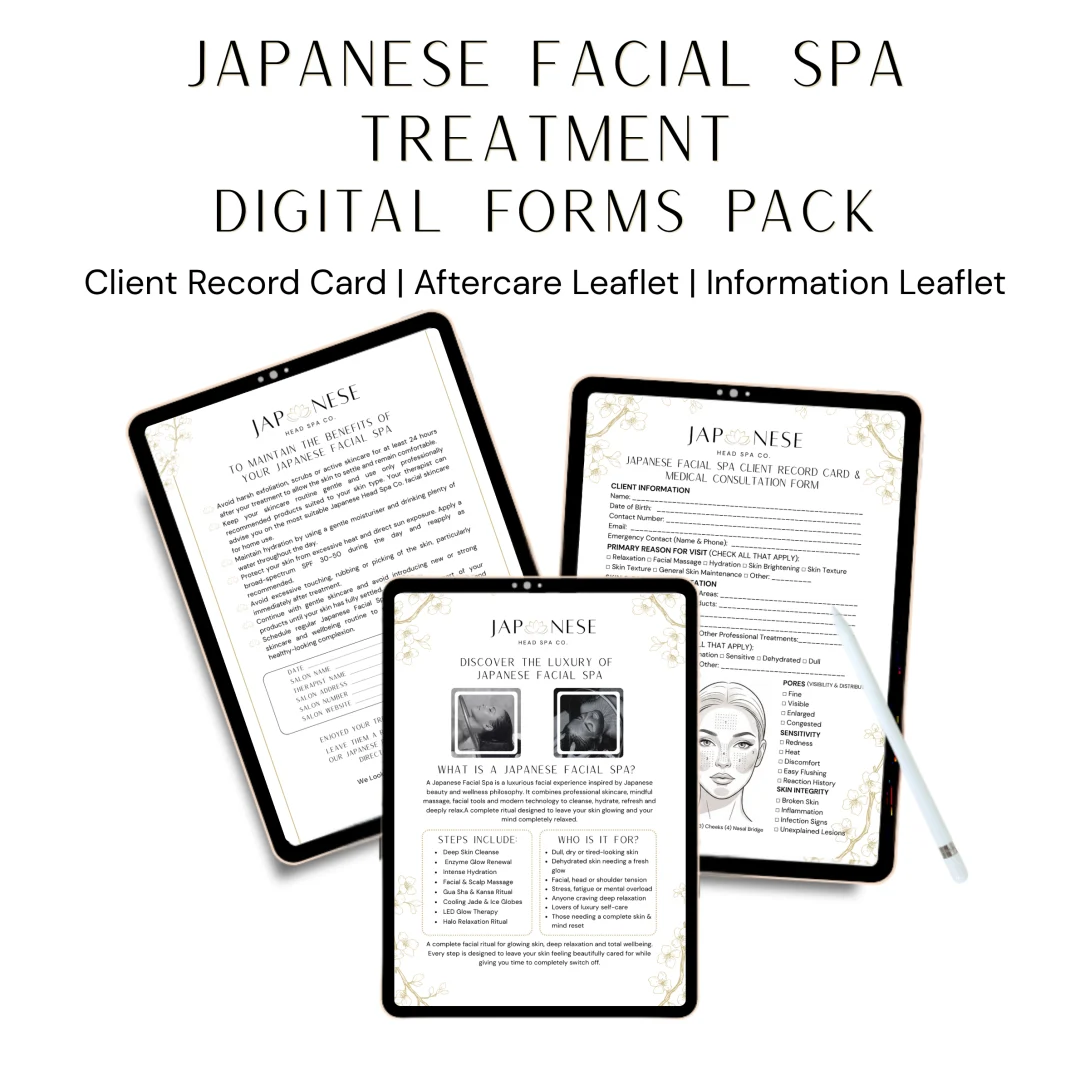 Japanese Facial Spa Treatment Digital Forms Pack Japanese Facial Spa Treatment Digital Forms Pack