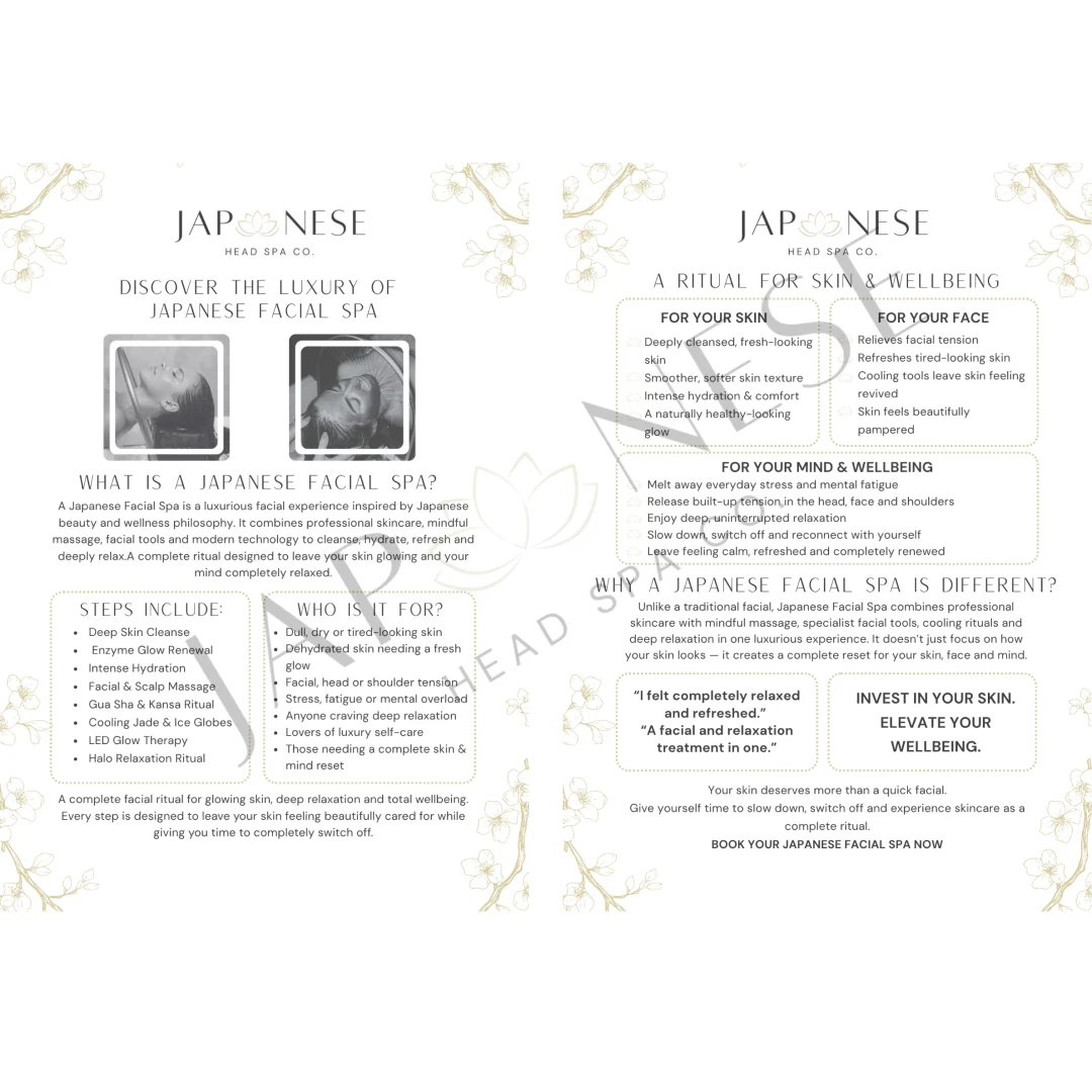 Japanese Facial Spa Information Leaflet Japanese Facial Spa Information Leaflet